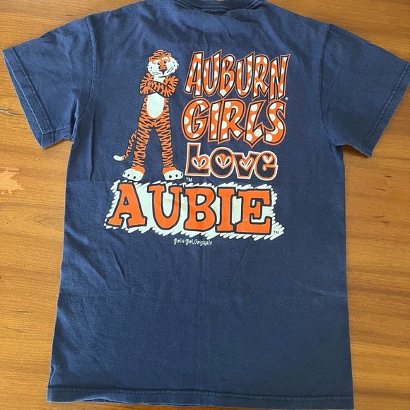 🧡 Navy Auburn Girls Love Aubie Tee | Delta Pro Weight Small - War Eagle AU - Picture 6 of 6